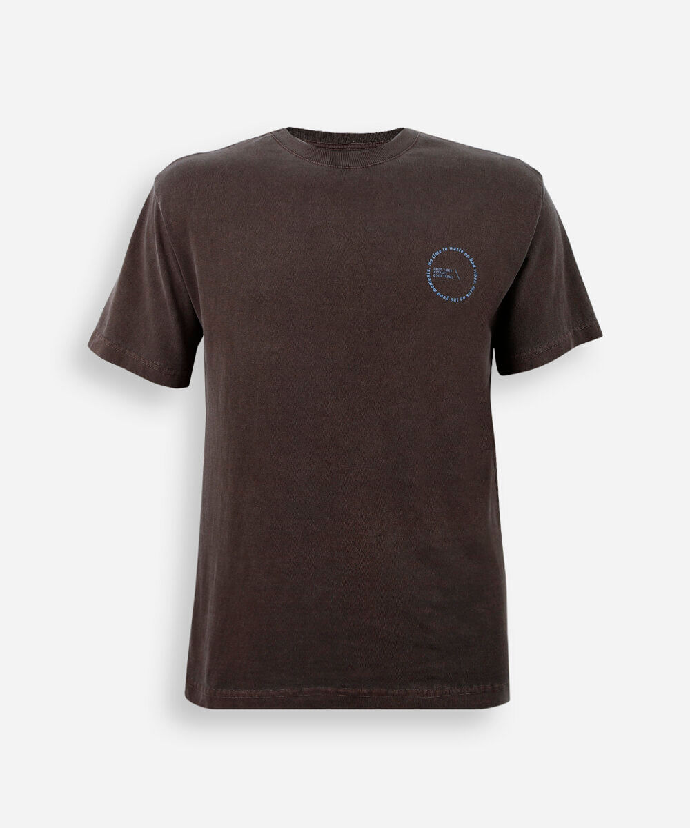 camiseta juvenil de algodão estampada marrom