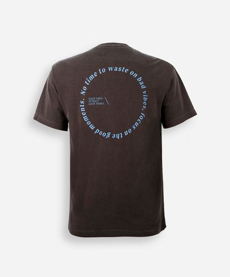 camiseta juvenil de algodão estampada marrom