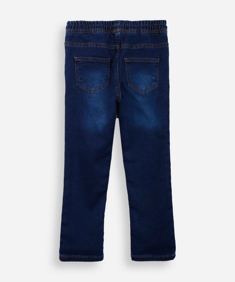 calça infantil jeans moletom azul