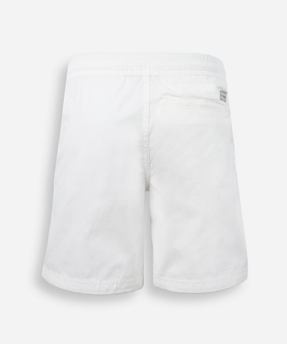 bermuda reta juvenil de sarja cós elástico off white