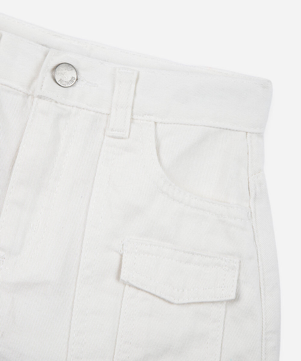 short saia infantil cargo off white