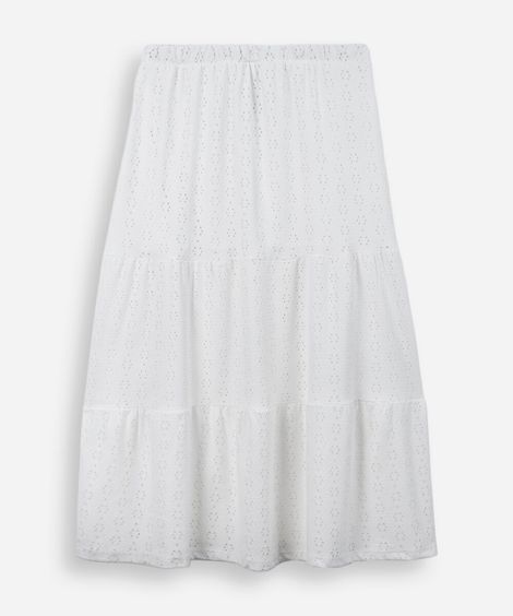 saia juvenil longa de laise off white