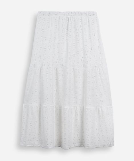saia juvenil longa de laise off white