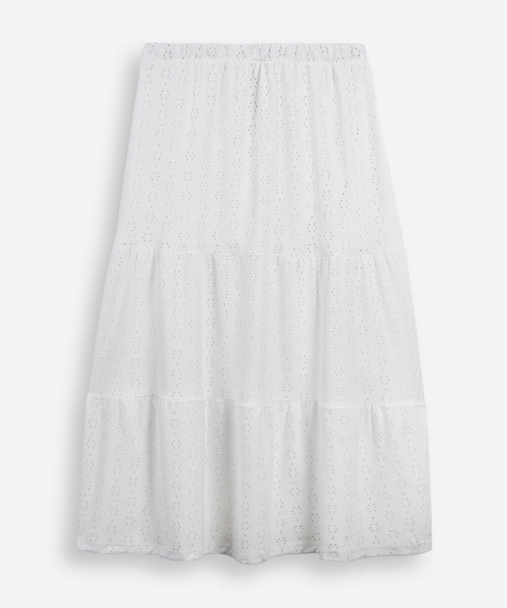 saia juvenil longa de laise off white