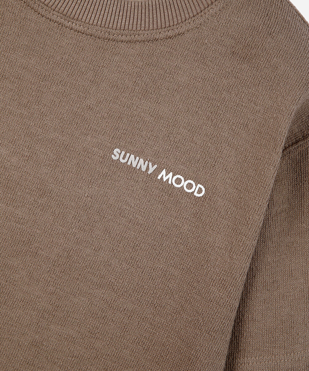 camiseta infantil de algodão texturizada sunny mood bege