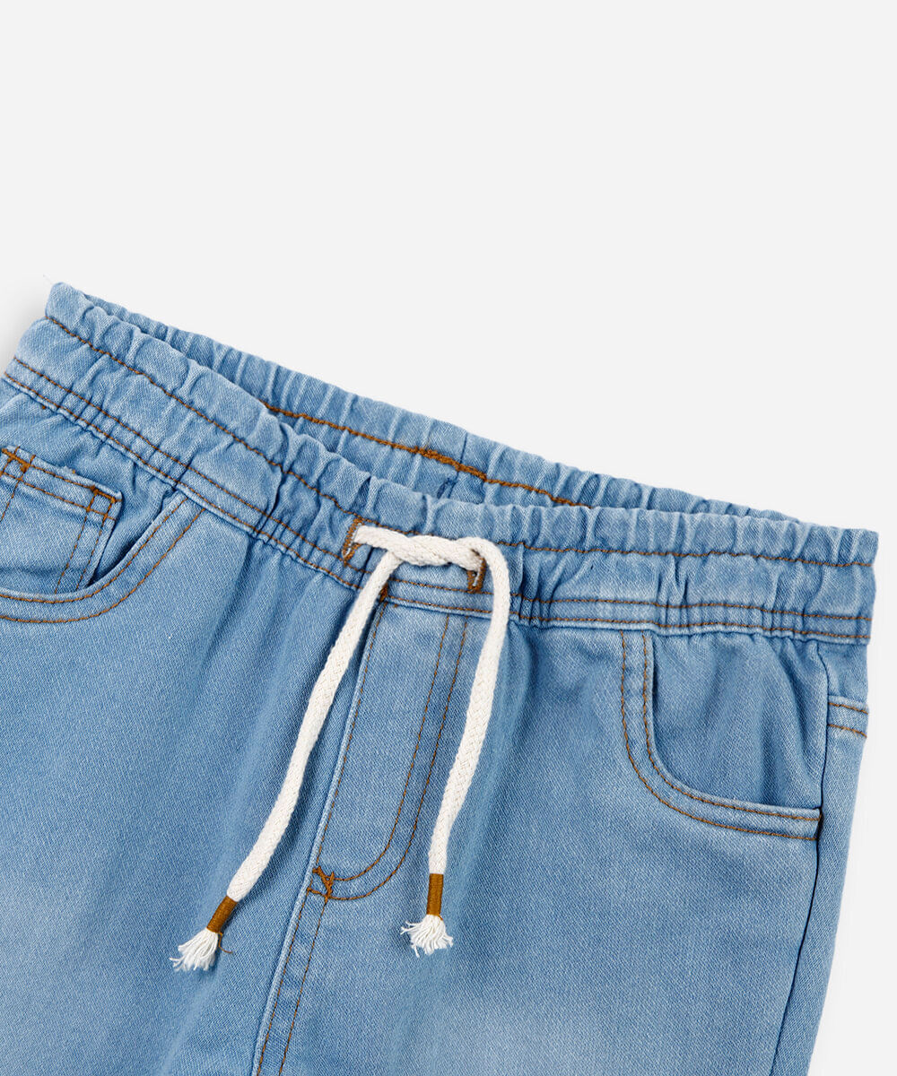 calça infantil jeans moletom azul