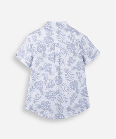 camisa infantil de algodão estampada off white