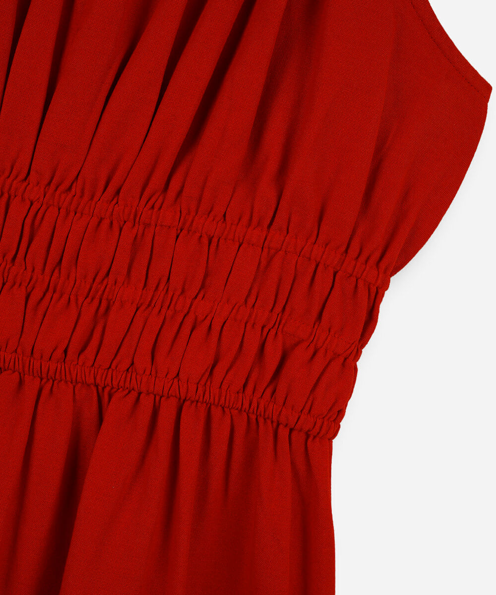 vestido curto juvenil com alças finas vermelho