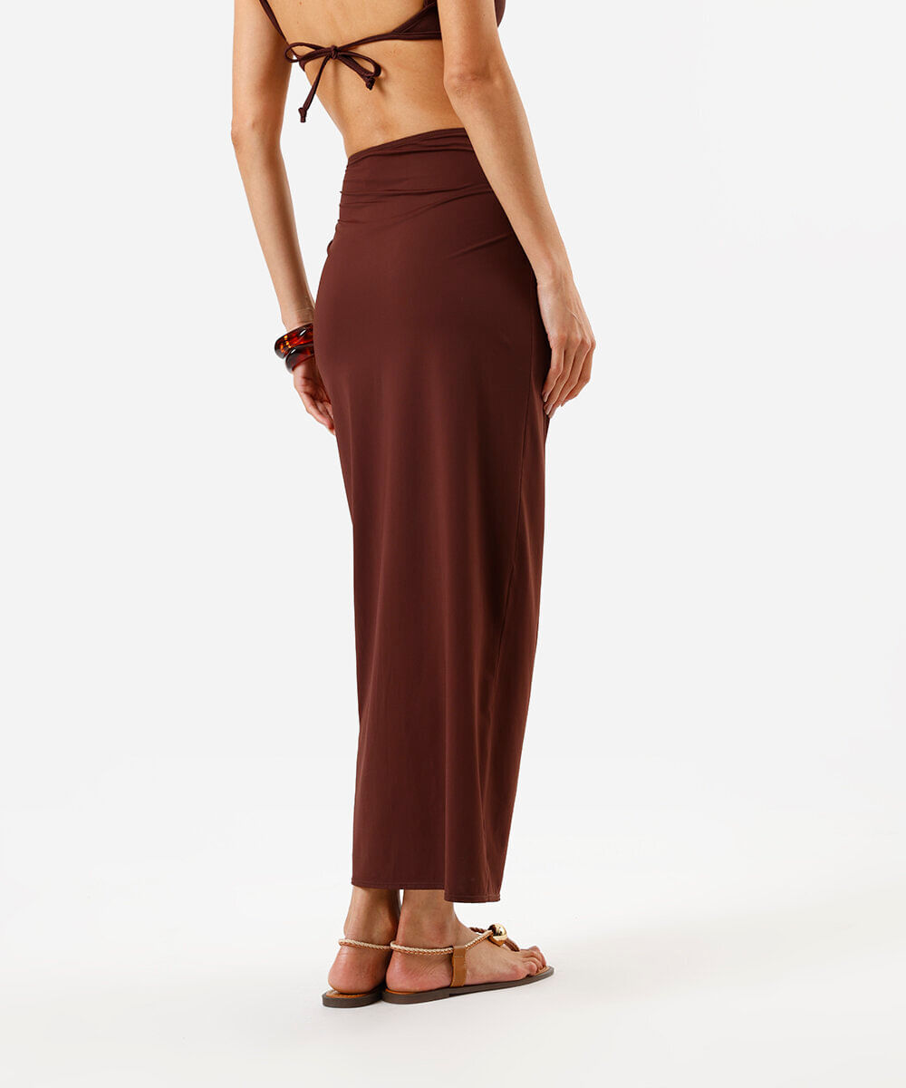 saia saída de praia feminina marrom