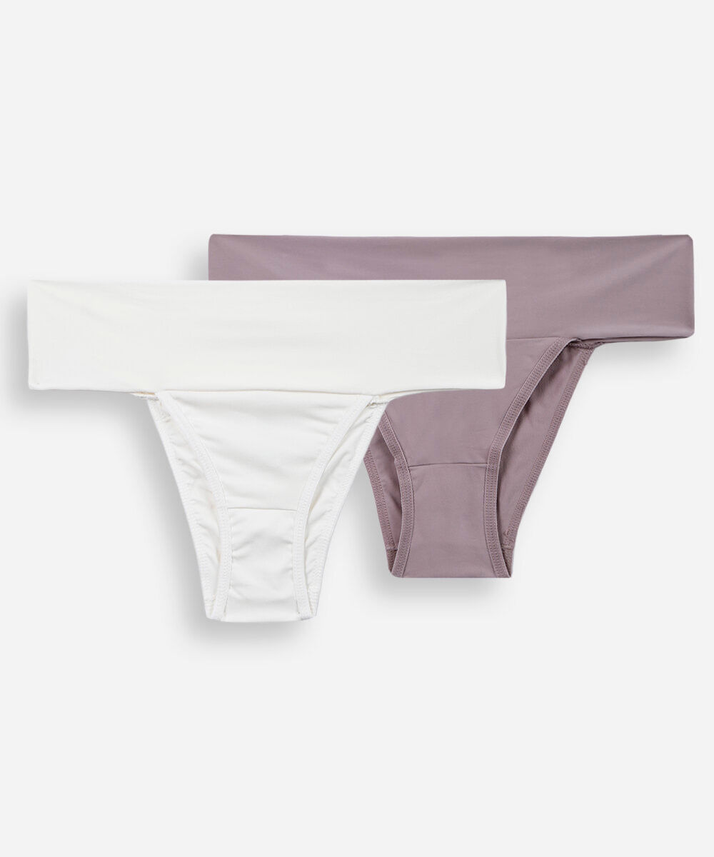 kit de 2 calcinhas biquíni de poliamida colorido