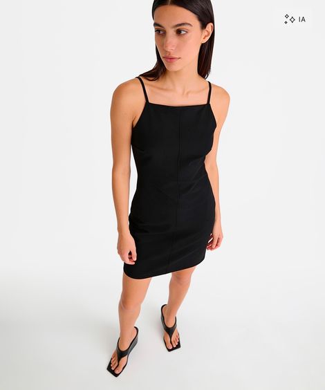 vestido feminino curto alfaiataria preto