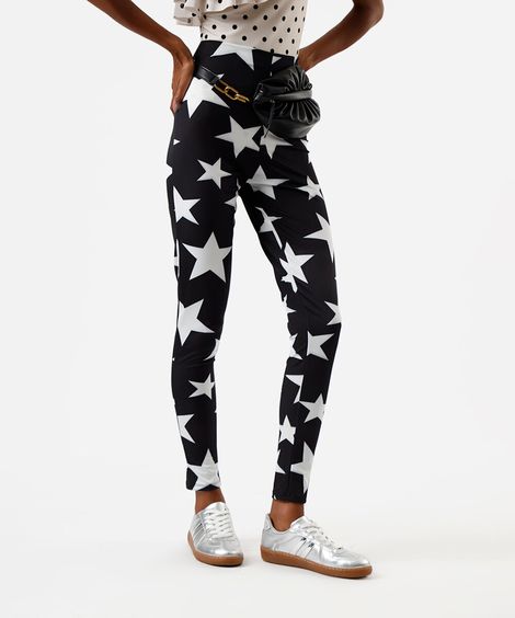 calça legging feminina estrelas preta