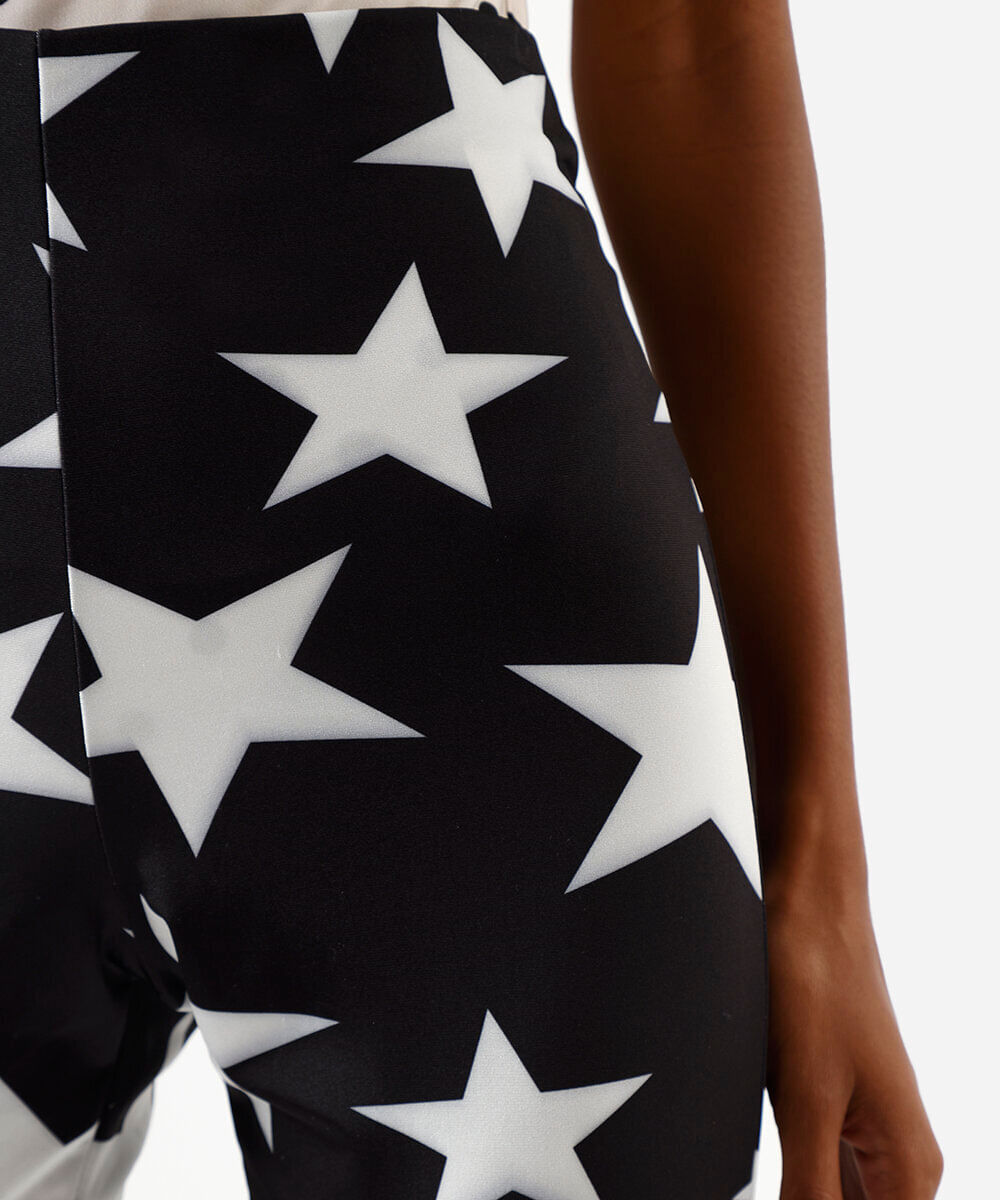 calça legging feminina estrelas preta