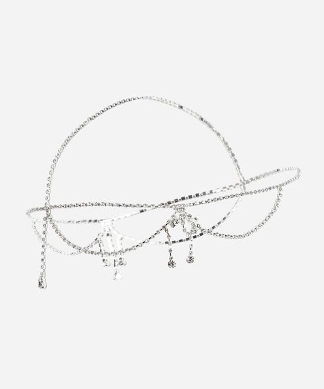 tiara com brilhos prateada
