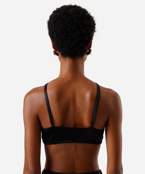 top feminino com paetê halterneck preto