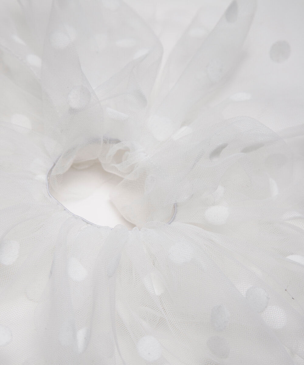 punho de tule poá branco