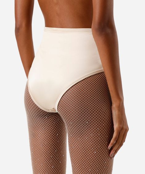 calcinha hot pant feminina com paetê bege