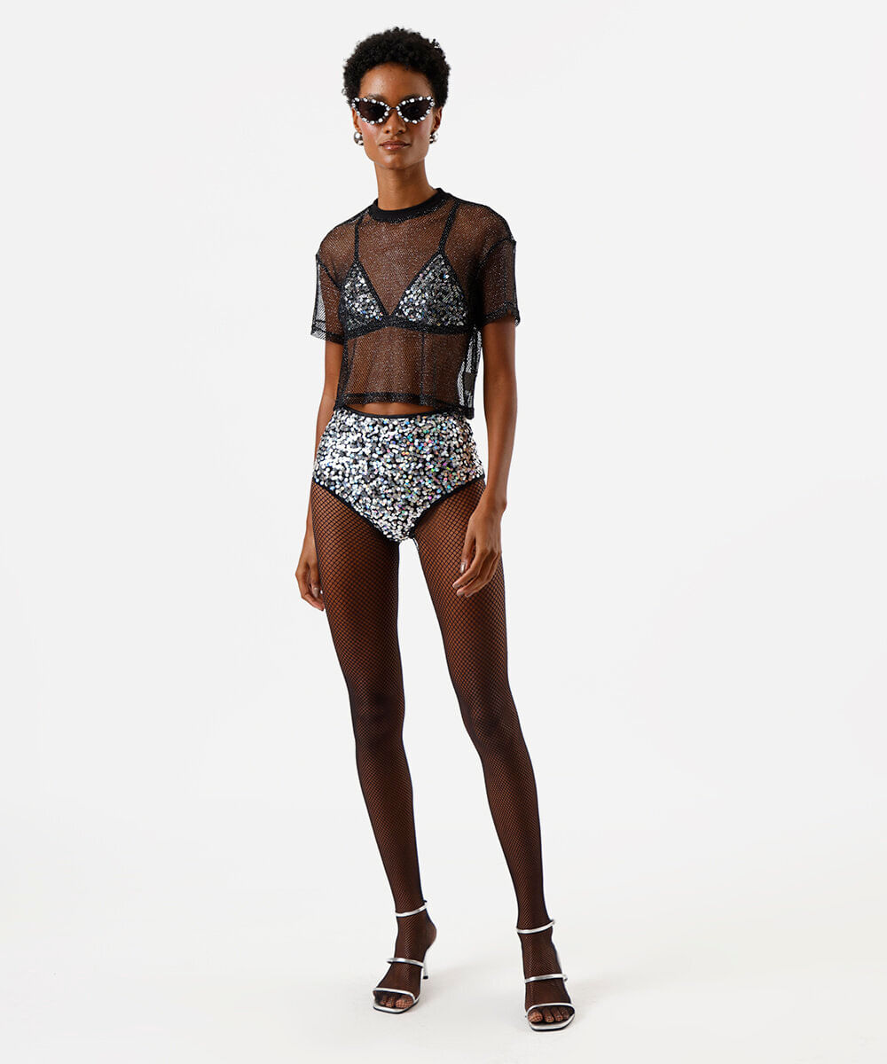 sutiã triângulo feminino com paetê preto