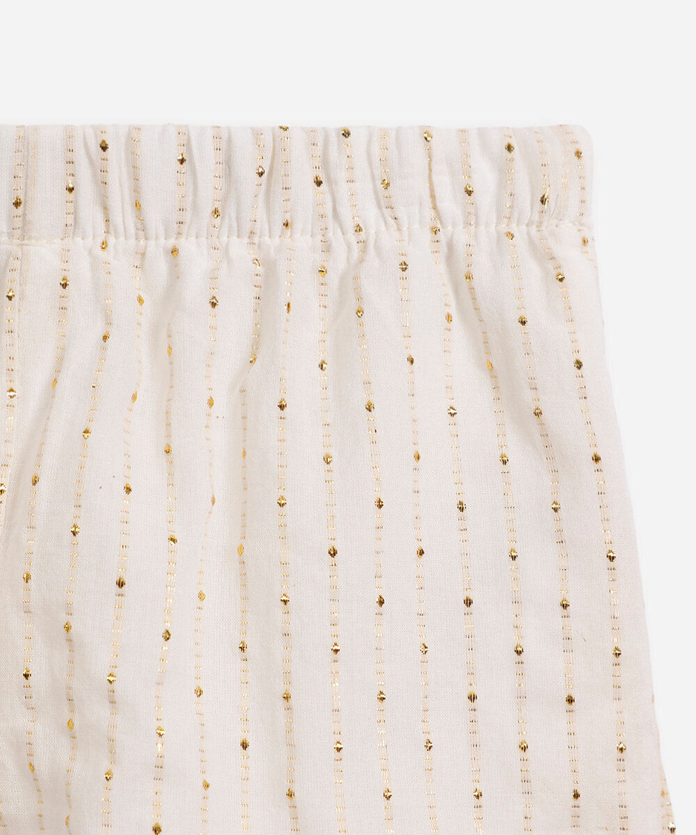 conjunto infantil listrado com brilho off white