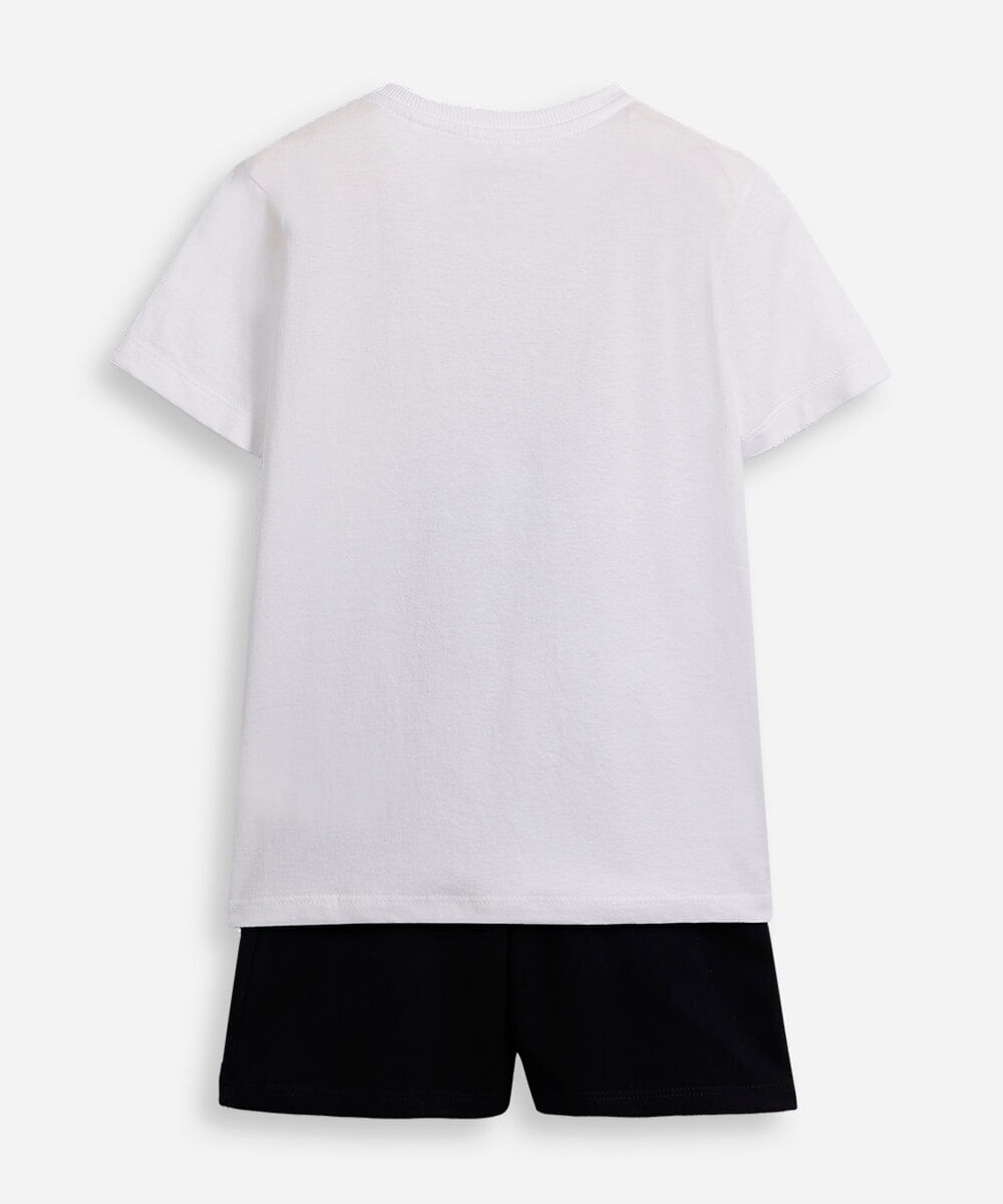conjunto infantil em malha de algodão miles morales off white