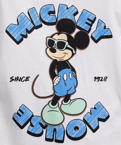 conjunto infantil de algodão mickey off white