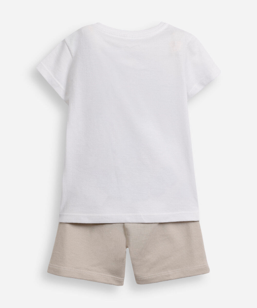 conjunto infantil de algodão mickey off white