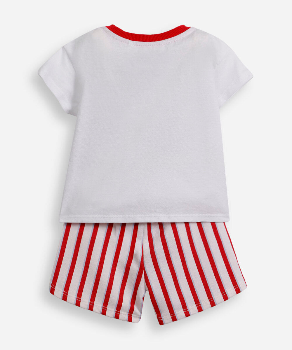 conjunto infantil de algodão minnie off white