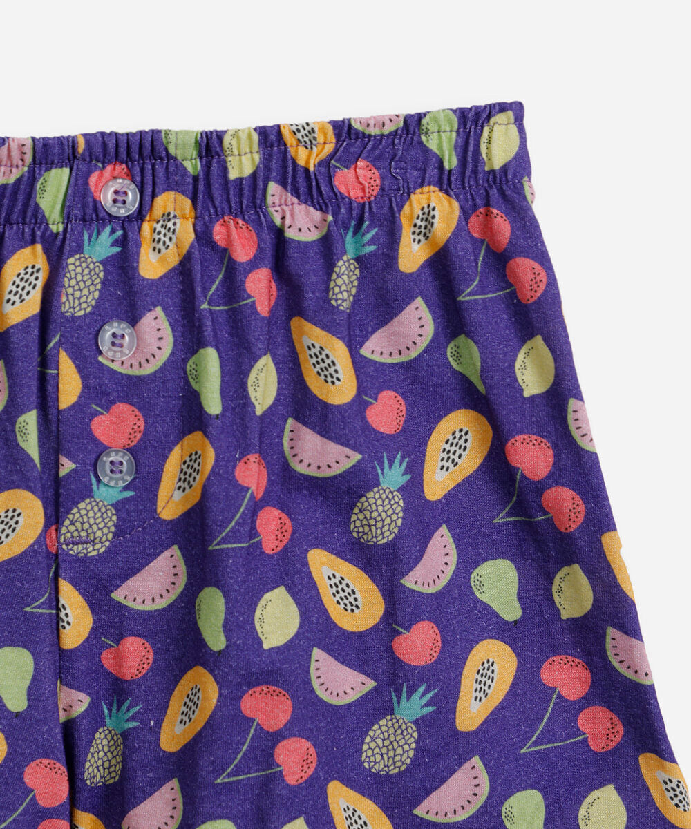 pijama infantil de algodão frutas lupo lilás