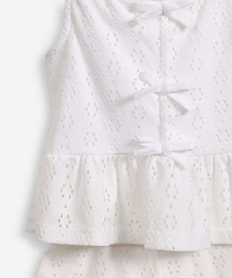 conjunto infantil em malha laise off white