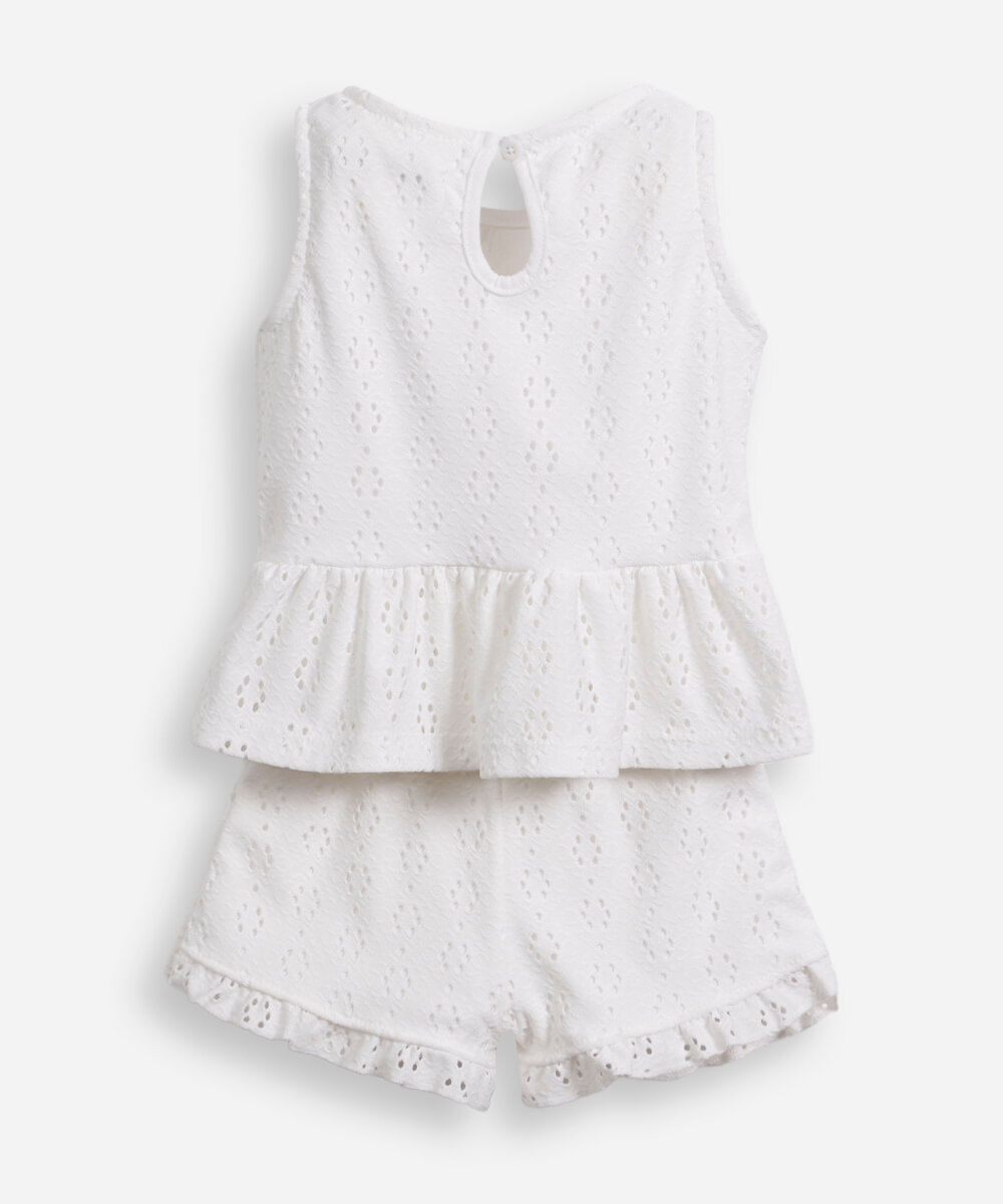 conjunto infantil em malha laise off white