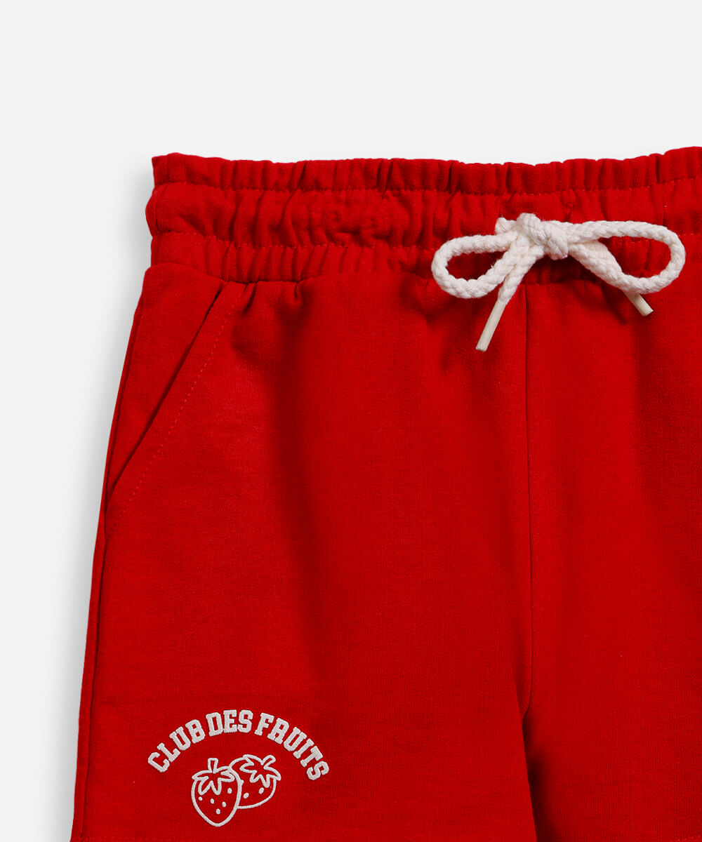 conjunto infantil de algodão estampado vermelho
