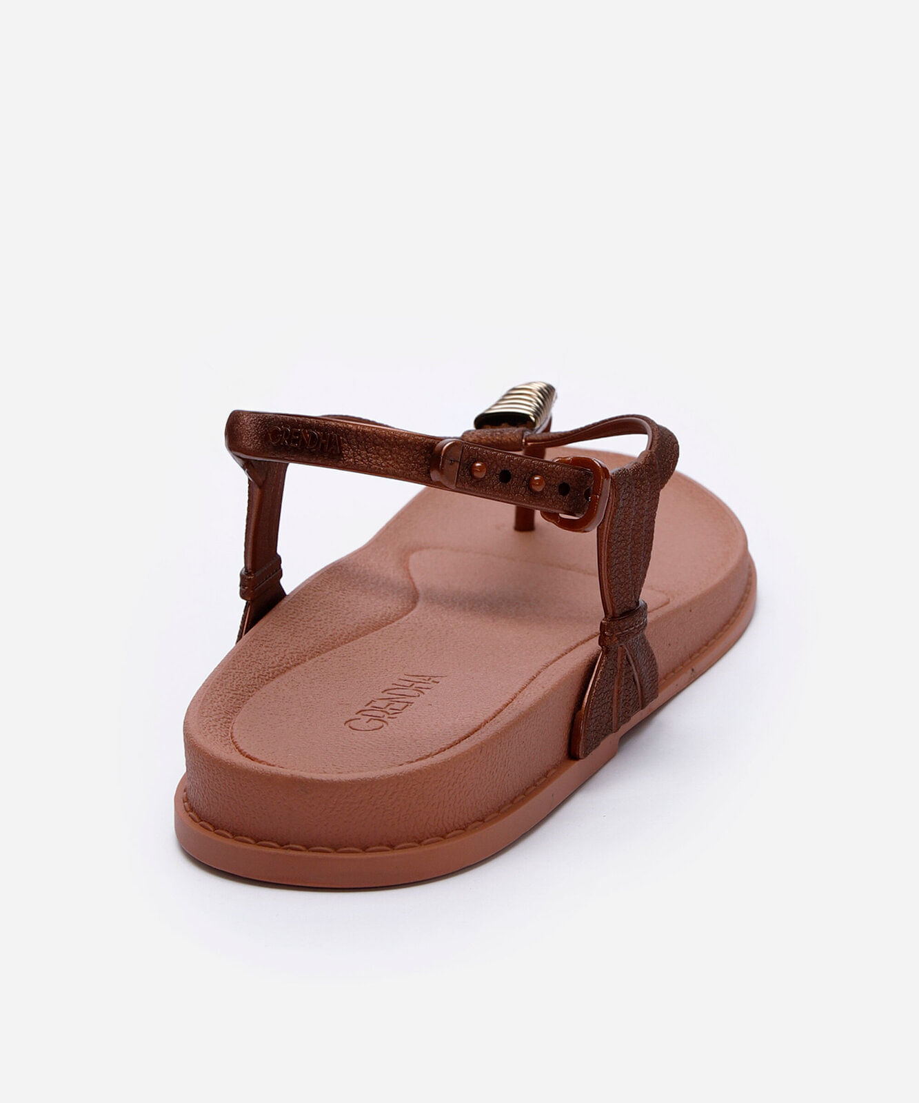 rasteirinha grendha texturizada bronze