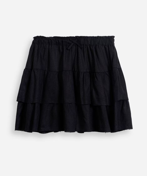saia juvenil de viscose com marias preta