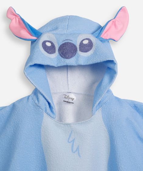 poncho infantil fantasia stitch azul