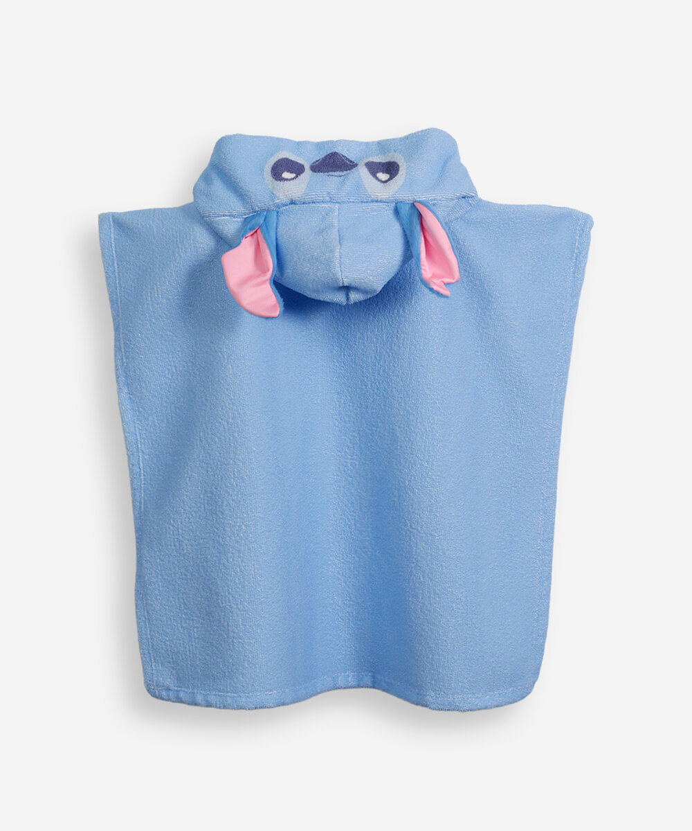 poncho infantil fantasia stitch azul