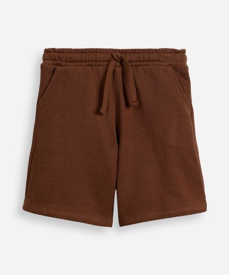 bermuda infantil em tricot marrom