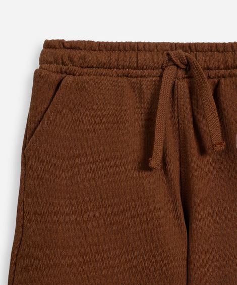 bermuda infantil em tricot marrom