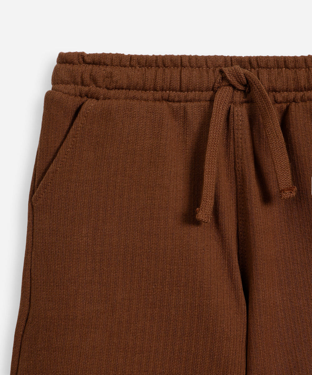 bermuda infantil em tricot marrom