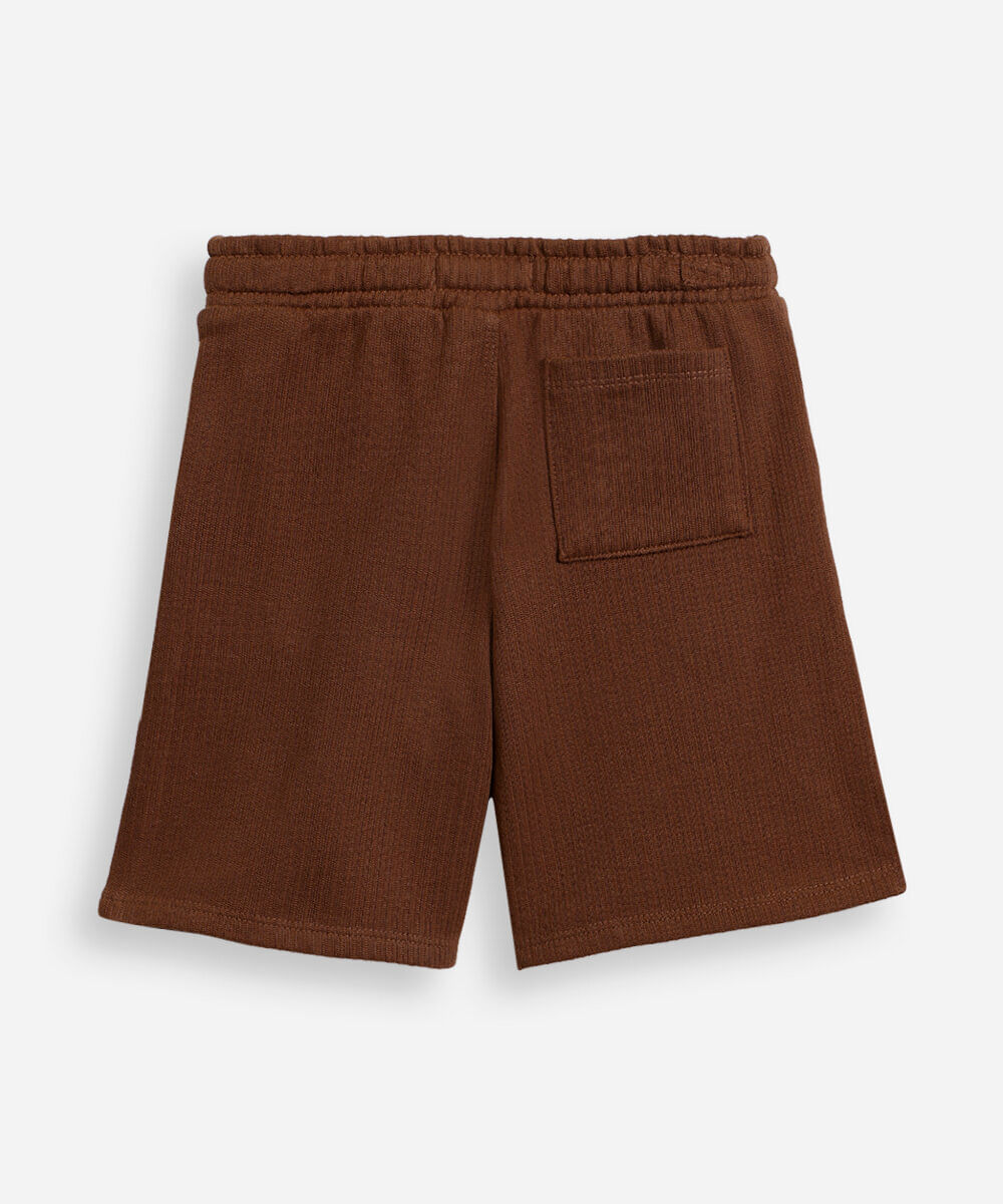 bermuda infantil em tricot marrom