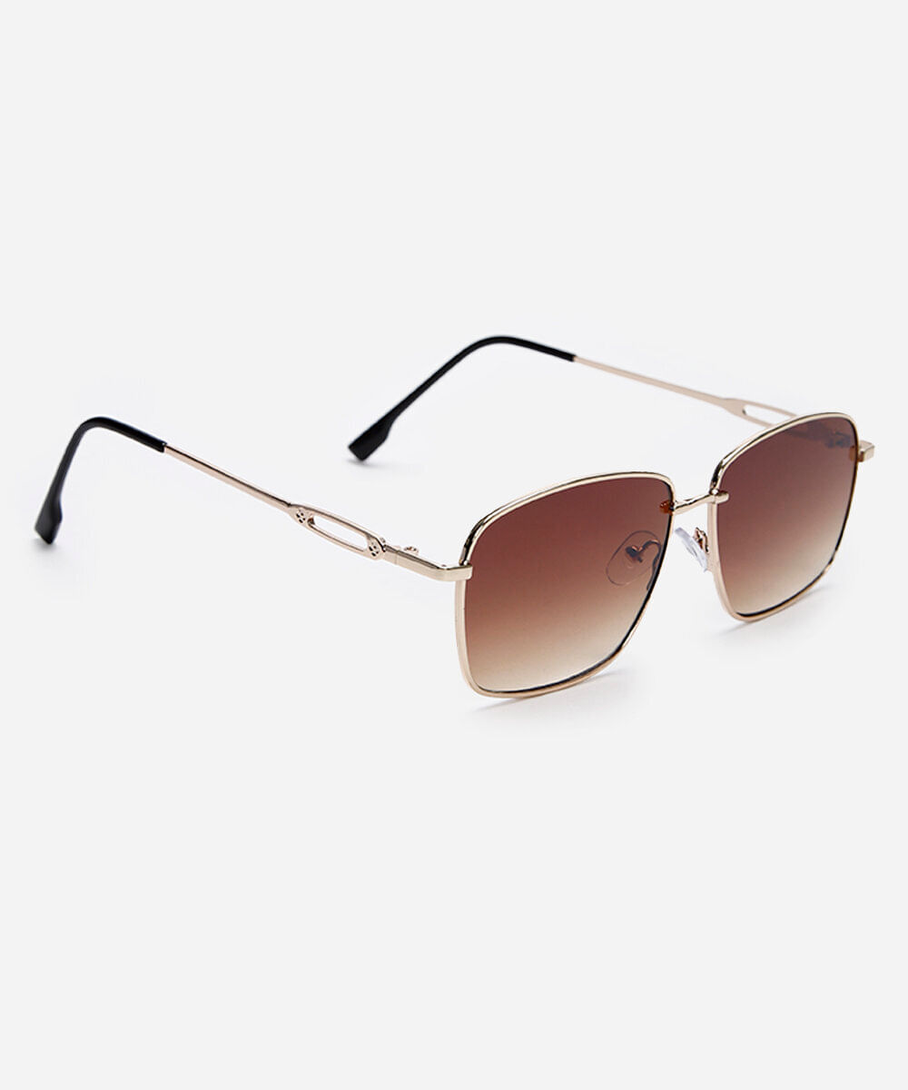 óculos de sol quadrado triton unissex dourado