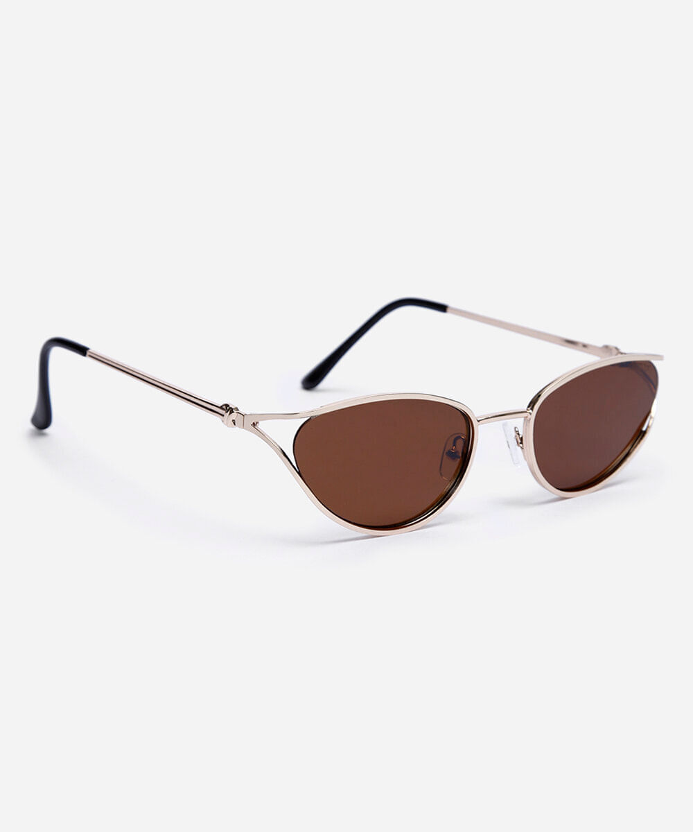 óculos de sol oval triton feminino dourado