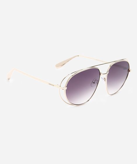 óculos de sol aviador triton dourado