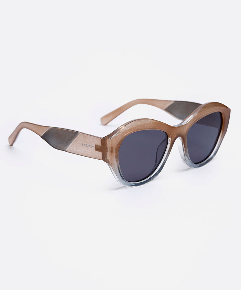 óculos de sol oval triton feminino bege