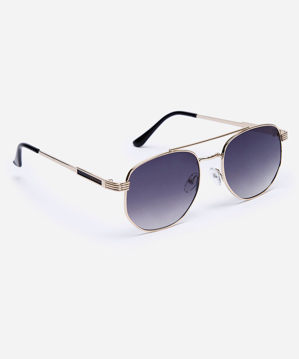 óculos de sol quadrado triton unissex dourado