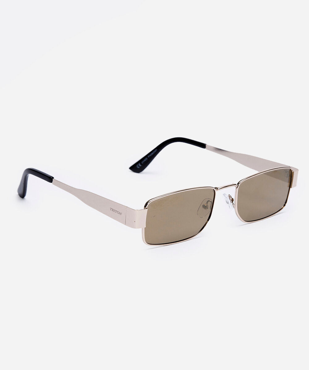 óculos de sol quadrado triton feminino unissex dourado