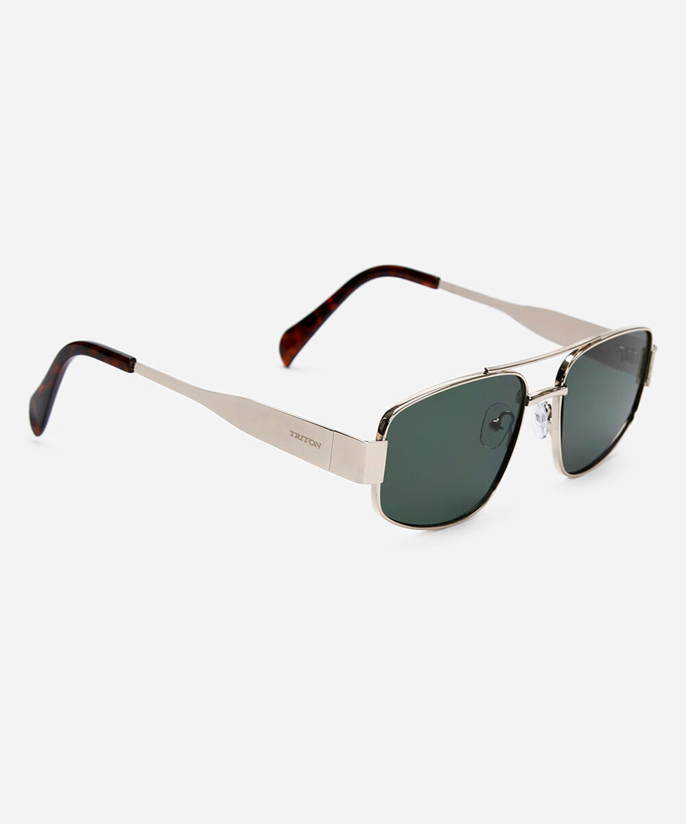 óculos de sol aviador triton unissex dourado