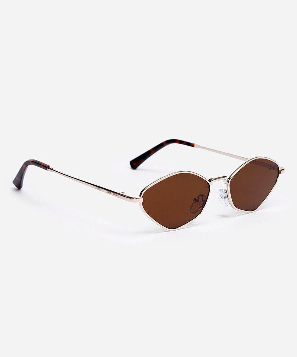 óculos de sol oval triton feminino dourado