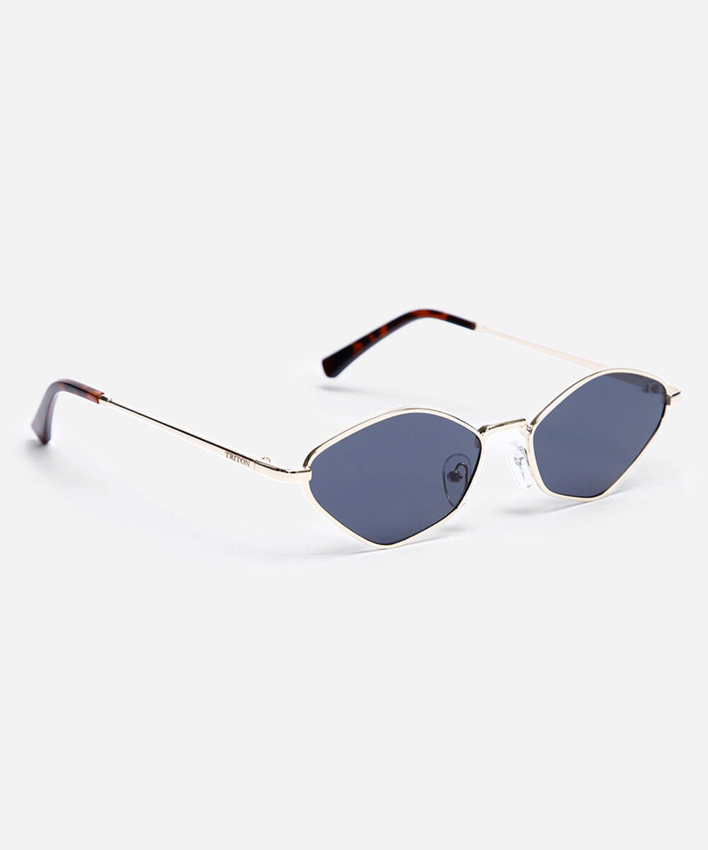óculos de sol oval triton feminino dourado
