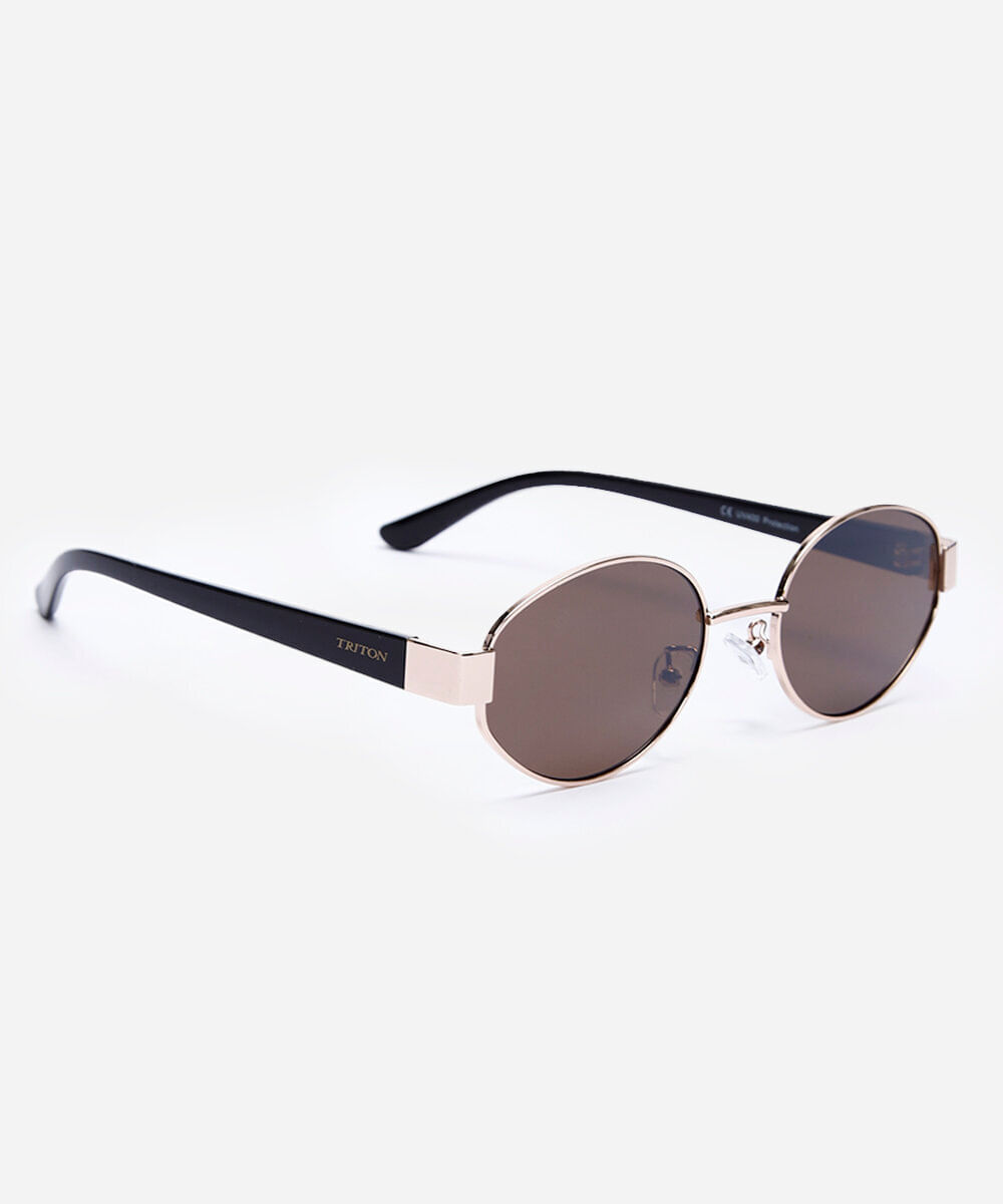 óculos de sol oval triton dourado