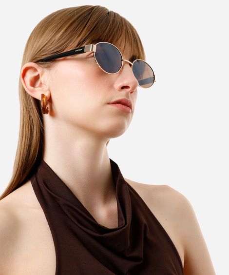 óculos de sol oval triton dourado